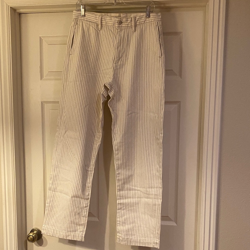Todd Snyder Men's Cream Striped Chinos Sz 30/32.  SEE PICTURES Box5